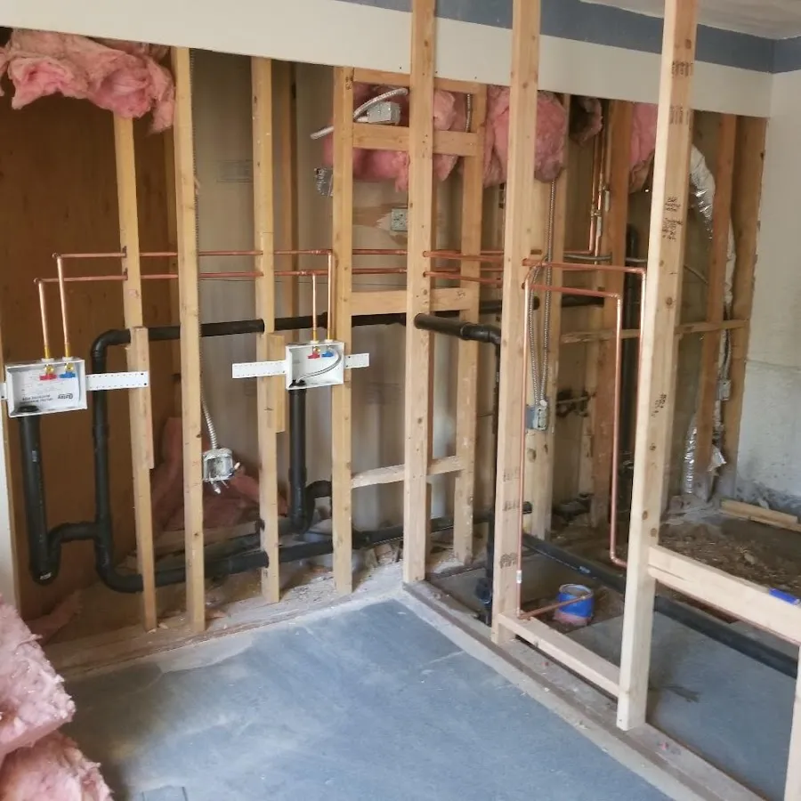 Copper pipe rough-in and plumbing installation in Hillsboro
